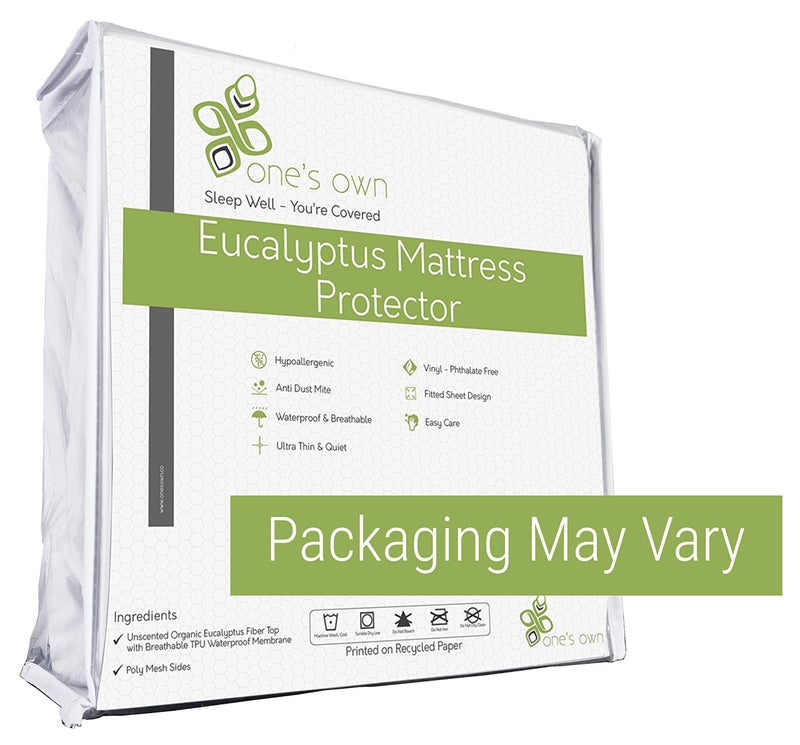 One's Own Mattress Protector, Renewable Organic Tencel/Eucalyptus Fiber Top, TPU Waterproofing, Hypoallergenic, Five-Sided, White (King) - Image 2